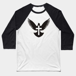 Dove with Cross Baseball T-Shirt